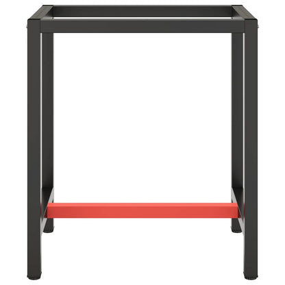 Telaio per Banco da Lavoro Nero Rosso Opaco 70x50x79 cm Metallo