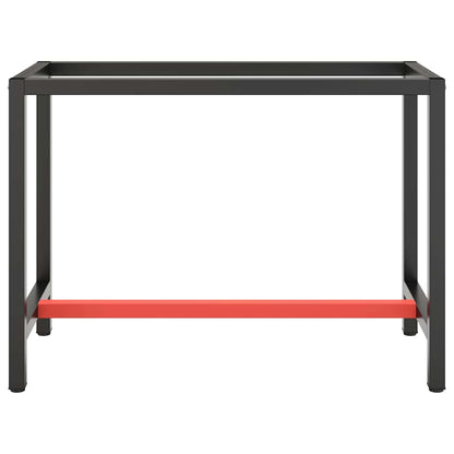 Telaio Banco da Lavoro Nero e Rosso Opaco 110x50x79 cm Metallo
