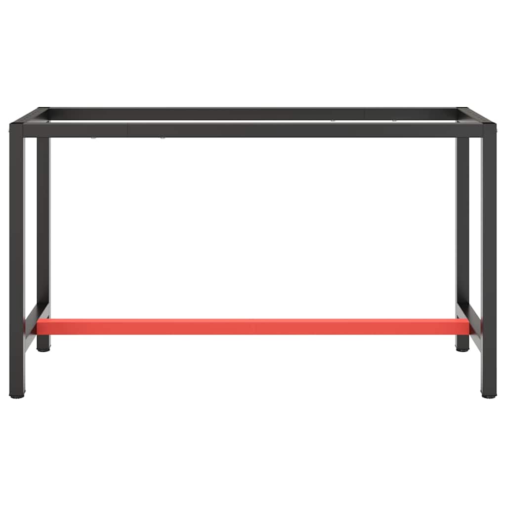 Telaio Banco da Lavoro Nero e Rosso Opaco 140x50x79 cm Metallo