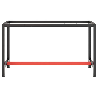Telaio Banco da Lavoro Nero e Rosso Opaco 140x50x79 cm Metallo
