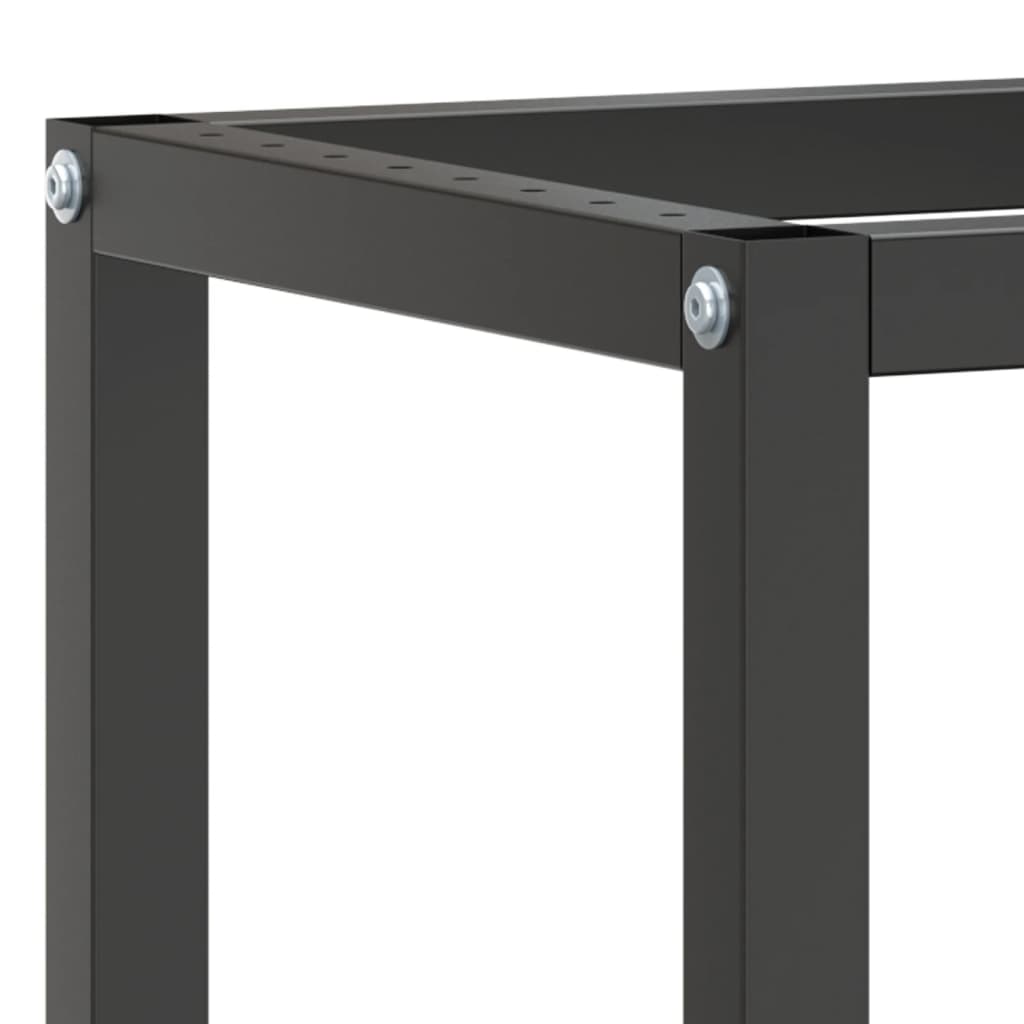 Matt Black and Red Workbench Frame 140x50x79 cm Metal