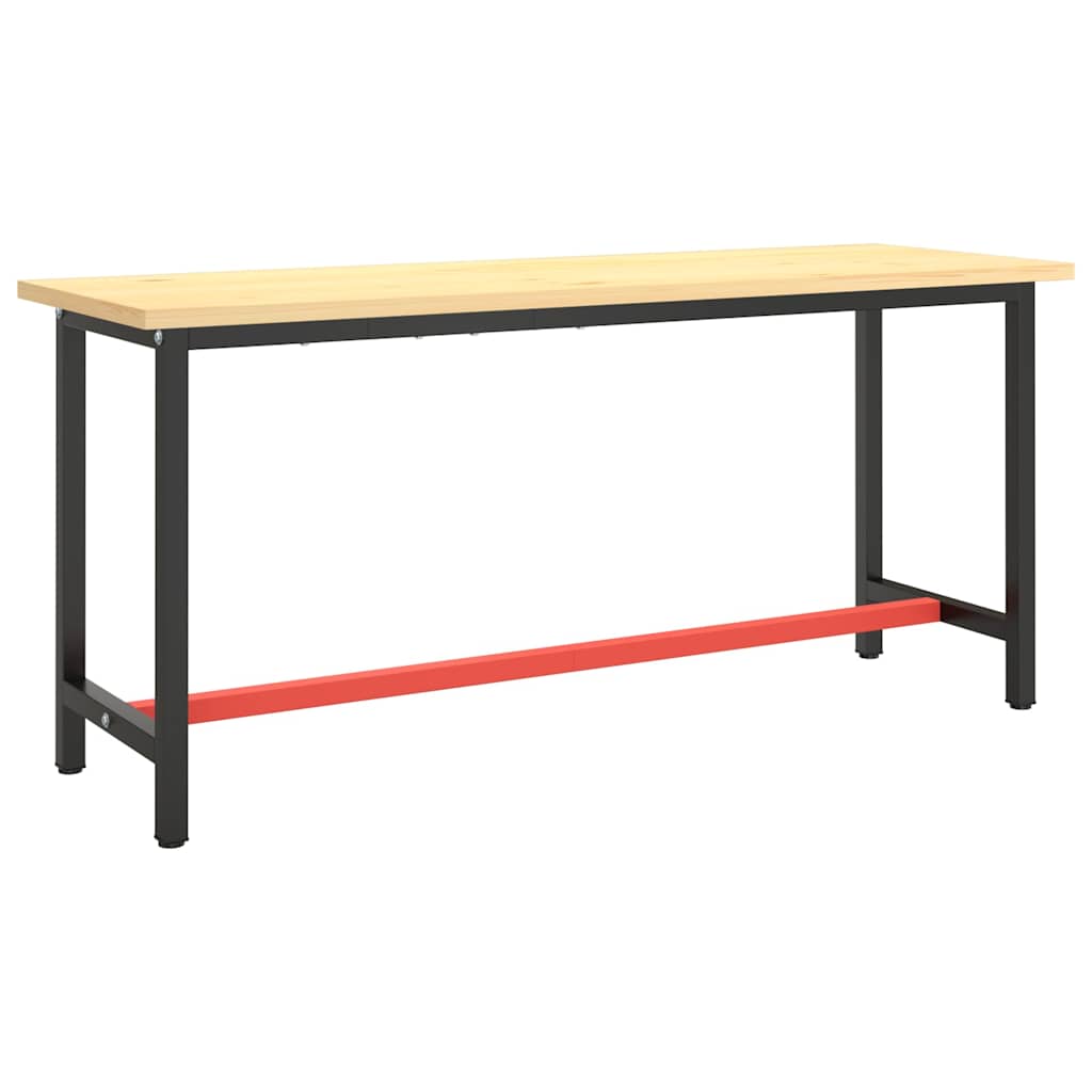 Telaio Banco da Lavoro Nero e Rosso Opaco 170x50x79 cm Metallo