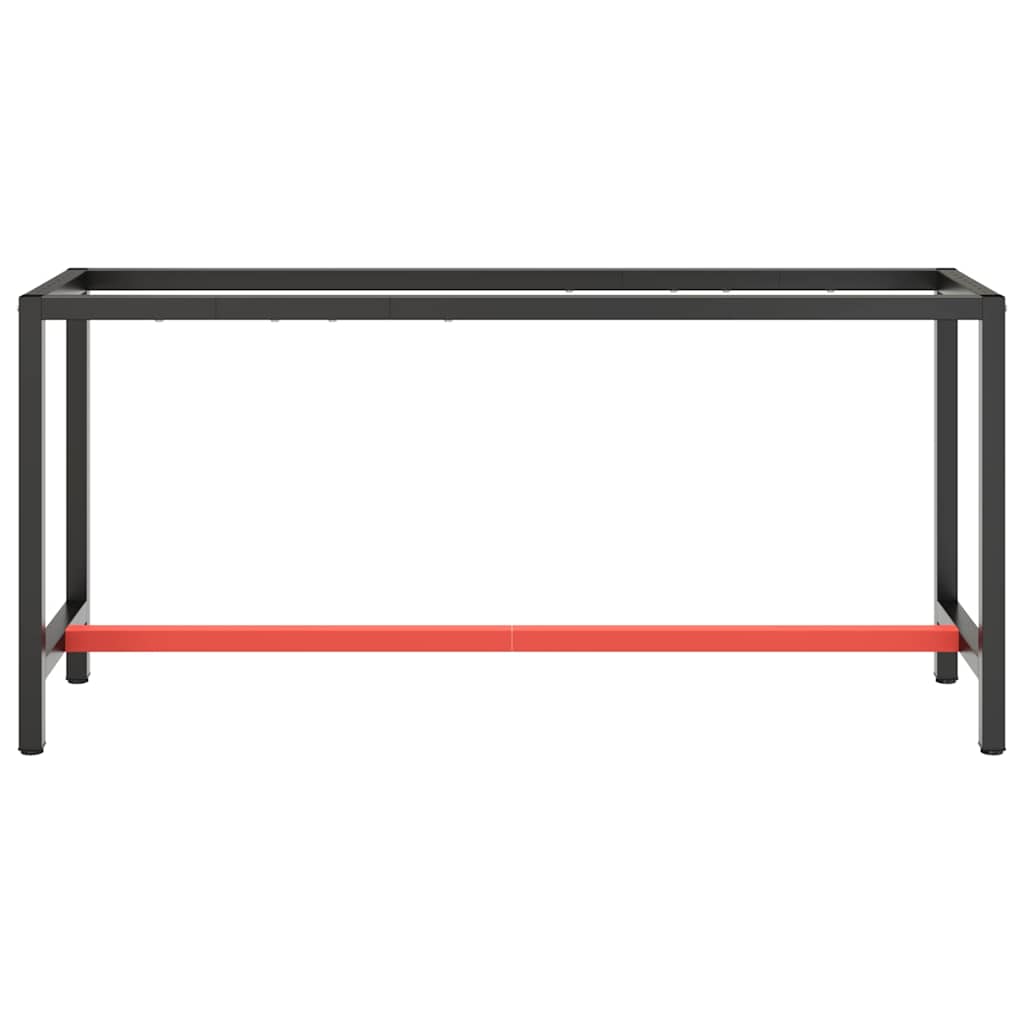 Telaio Banco da Lavoro Nero e Rosso Opaco 170x50x79 cm Metallo
