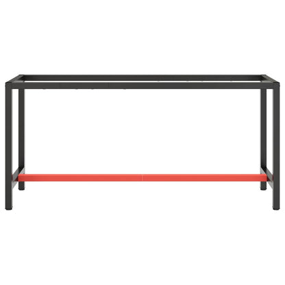 Telaio Banco da Lavoro Nero e Rosso Opaco 170x50x79 cm Metallo