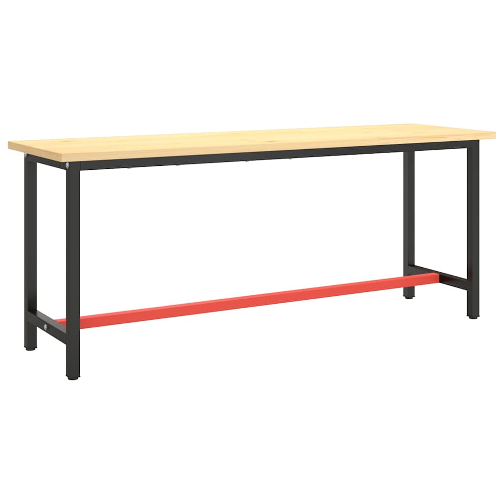 Telaio Banco da Lavoro Nero e Rosso Opaco 190x50x79 cm Metallo