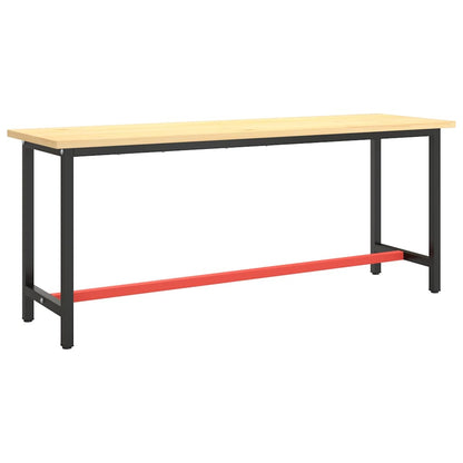 Telaio Banco da Lavoro Nero e Rosso Opaco 190x50x79 cm Metallo