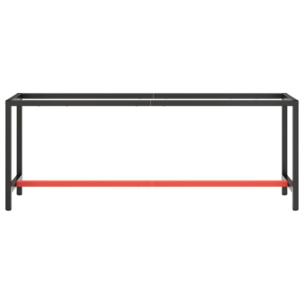 Telaio Banco da Lavoro Nero e Rosso Opaco 210x50x79 cm Metallo