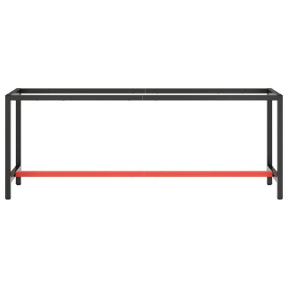 Telaio Banco da Lavoro Nero e Rosso Opaco 210x50x79 cm Metallo