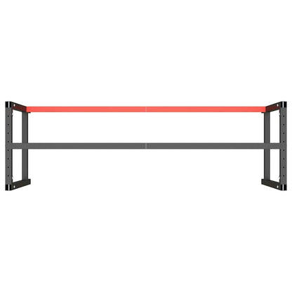 Telaio Banco da Lavoro Nero e Rosso Opaco 180x57x79 cm Metallo
