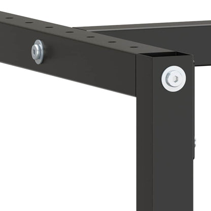 Telaio Banco da Lavoro Nero e Rosso Opaco 220x57x79 cm Metallo