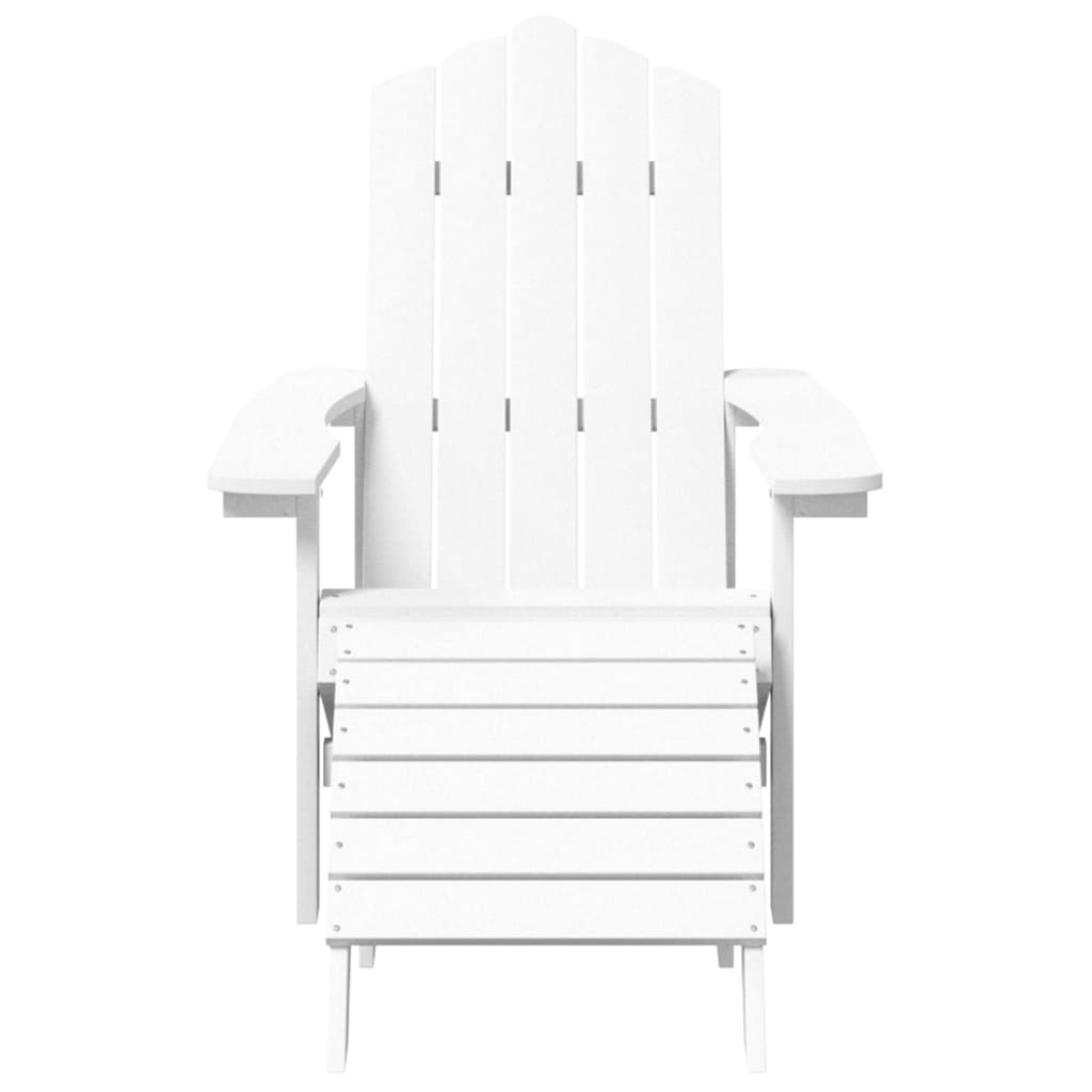 Sedia da Giardino Adirondack con Poggiapiedi Bianca HDPE - homemem39