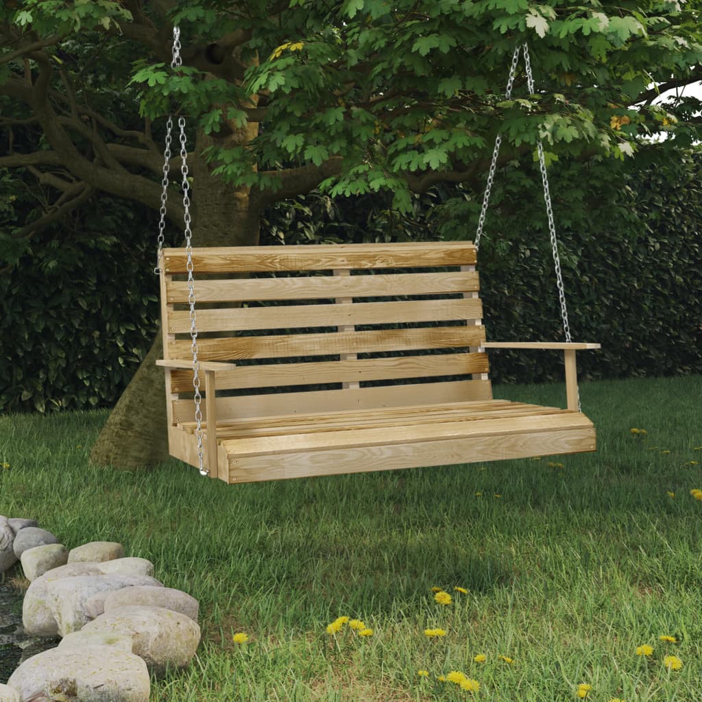 Panchina a Dondolo 110 cm in Legno di Pino Impregnato | homemem39