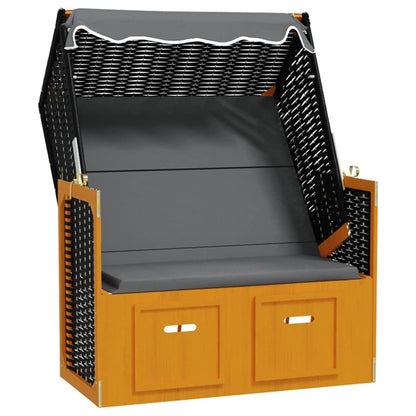 Strandkorb e Tettoria Polyrattan Legno Massello Nero Antracite | homemem39