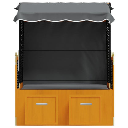 Strandkorb e Tettoria Polyrattan Legno Massello Nero Antracite | homemem39