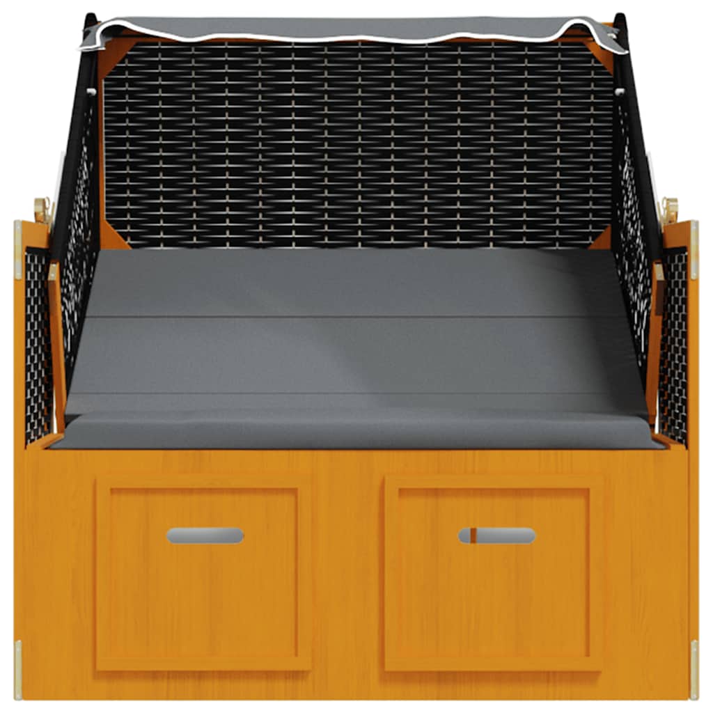 Strandkorb e Tettoria Polyrattan Legno Massello Nero Antracite | homemem39