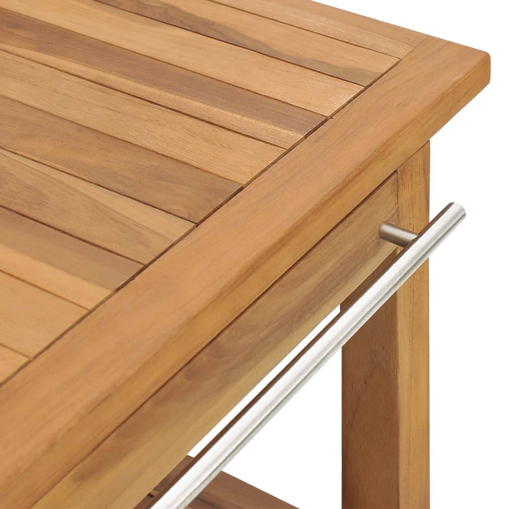 Vanità da Bagno e 3 Cestini Legno Massello di Teak 132x45x75 cm | homemem39