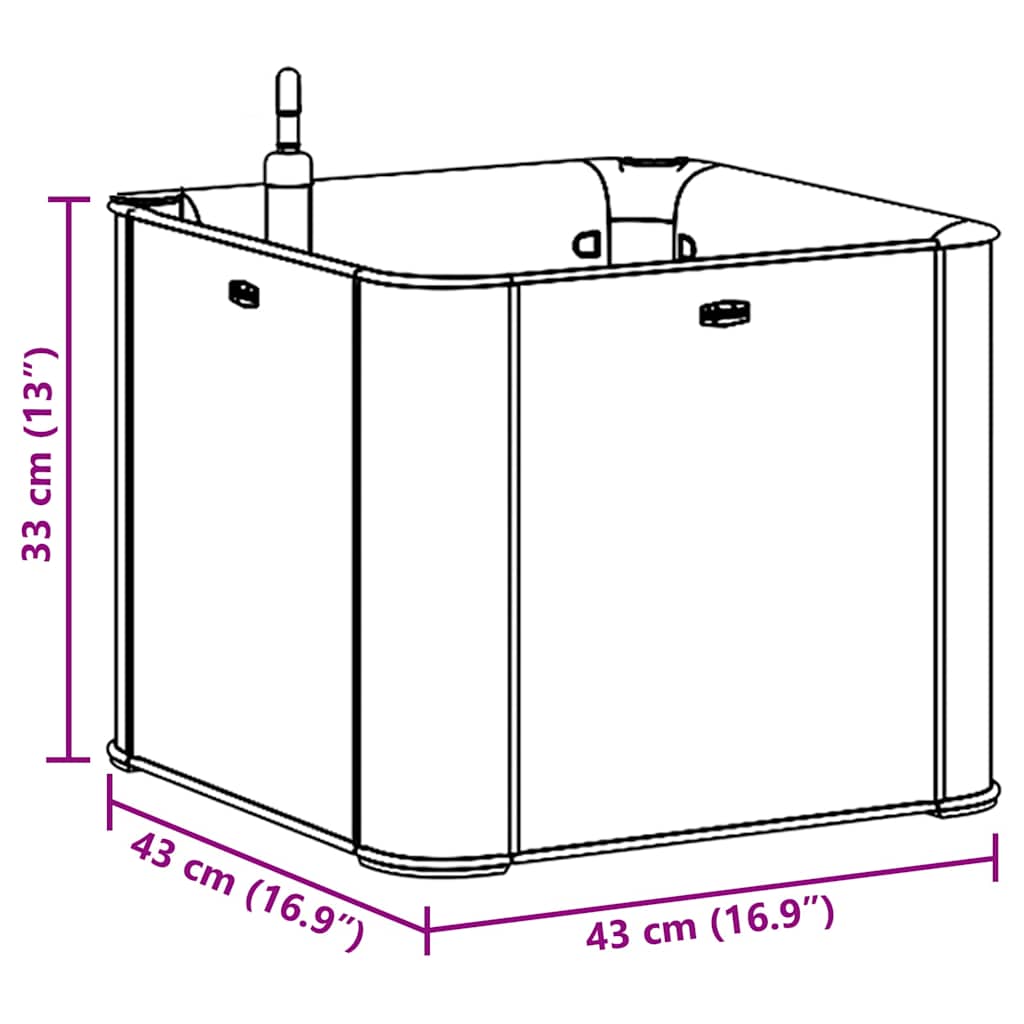 Aiuola Rialzata Giardino Sistema Irrigazione Grigia 43x43x33 cm - homemem39