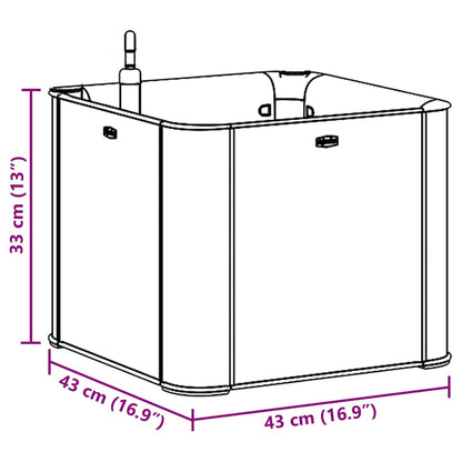 Aiuola Rialzata Giardino Sistema Irrigazione Grigia 43x43x33 cm - homemem39
