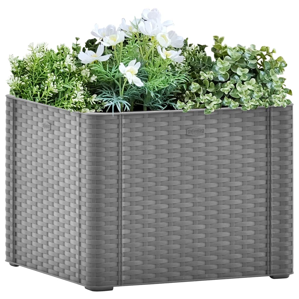 Aiuola Rialzata Giardino Sistema Irrigazione Grigia 43x43x33 cm - homemem39
