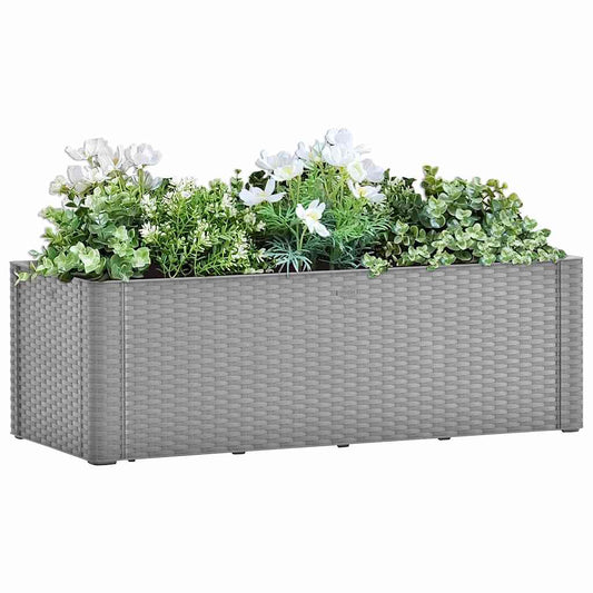 Letto Rialzato da Giardino con Irrigazione Grigio 100x43x33cm - homemem39