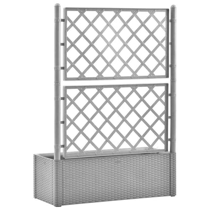 Letto Rialzato da Giardino con Graticcio e Irrigazione Grigio | homemem39