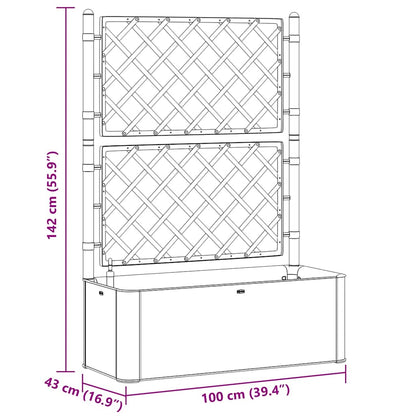 Letto Rialzato da Giardino con Graticcio e Irrigazione Grigio | homemem39