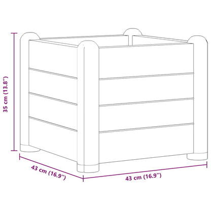 Letto Rialzato da Giardino in PP Grigio Pietra 43x43x35 cm