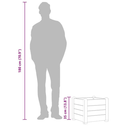 Letto Rialzato da Giardino in PP Grigio Pietra 43x43x35 cm