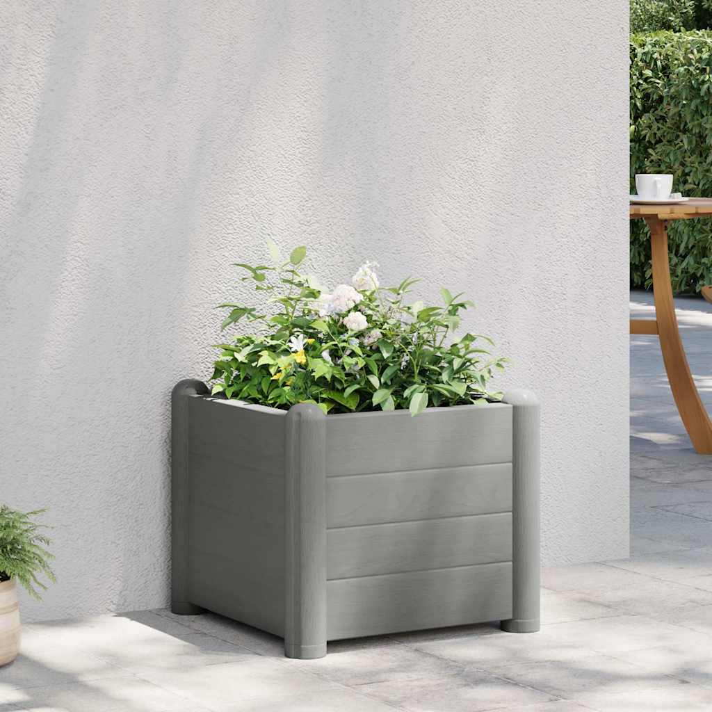 Letto Rialzato da Giardino in PP Grigio Pietra 43x43x35 cm