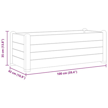 Letto Rialzato da Giardino in PP Grigio Pietra 100x43x35 cm | homemem39