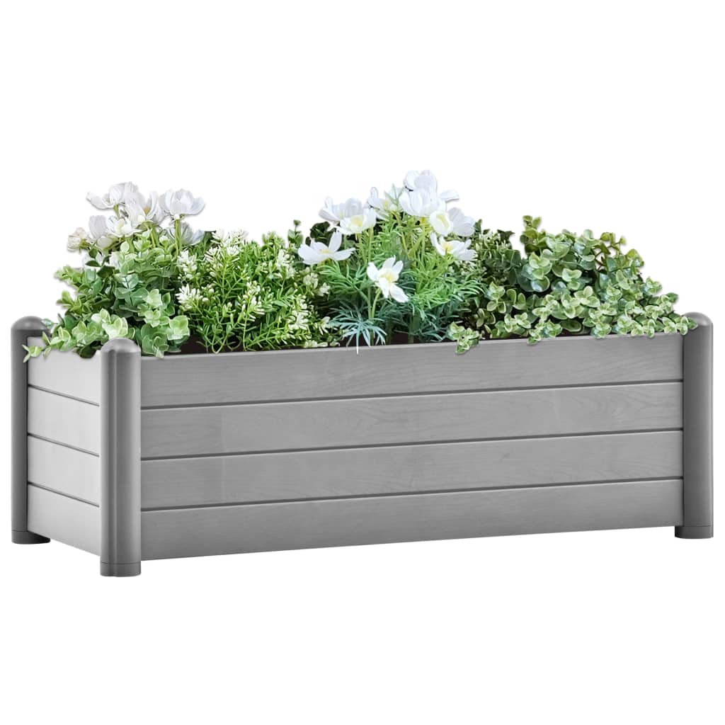 Letto Rialzato da Giardino in PP Grigio Pietra 100x43x35 cm - homemem39