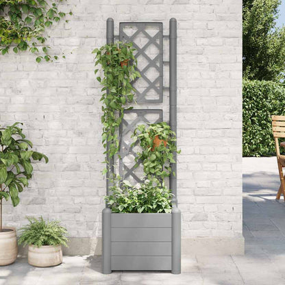 Fioriera da Giardino con Graticcio 43x43x142cm PP Grigio Pietra - homemem39
