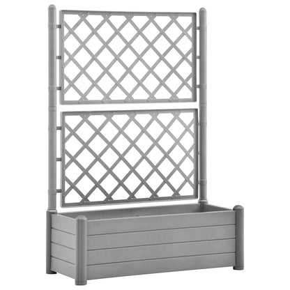 Fioriera da Giardino e Graticcio 100x43x142 cm PP Grigio Pietra | homemem39