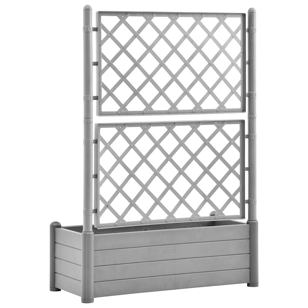 Fioriera da Giardino e Graticcio 100x43x142 cm PP Grigio Pietra | homemem39