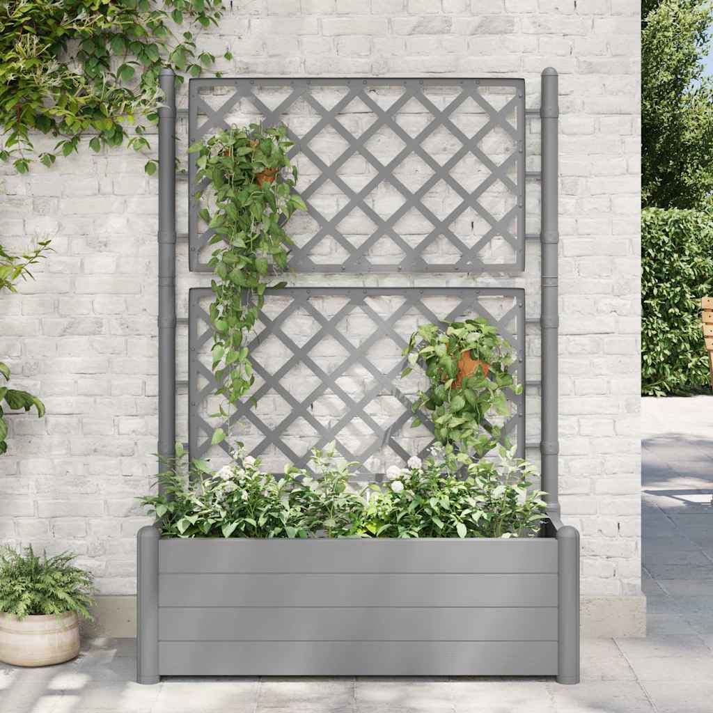 Fioriera da Giardino e Graticcio 100x43x142 cm PP Grigio Pietra | homemem39