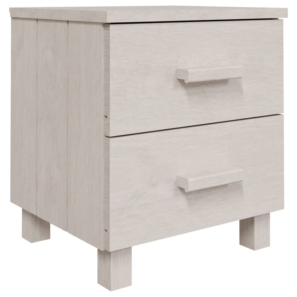 Comodino HAMAR Bianco 40x35x44,5 cm in Legno Massello di Pino - homemem39