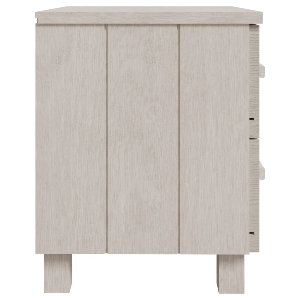 Comodino HAMAR Bianco 40x35x44,5 cm in Legno Massello di Pino - homemem39