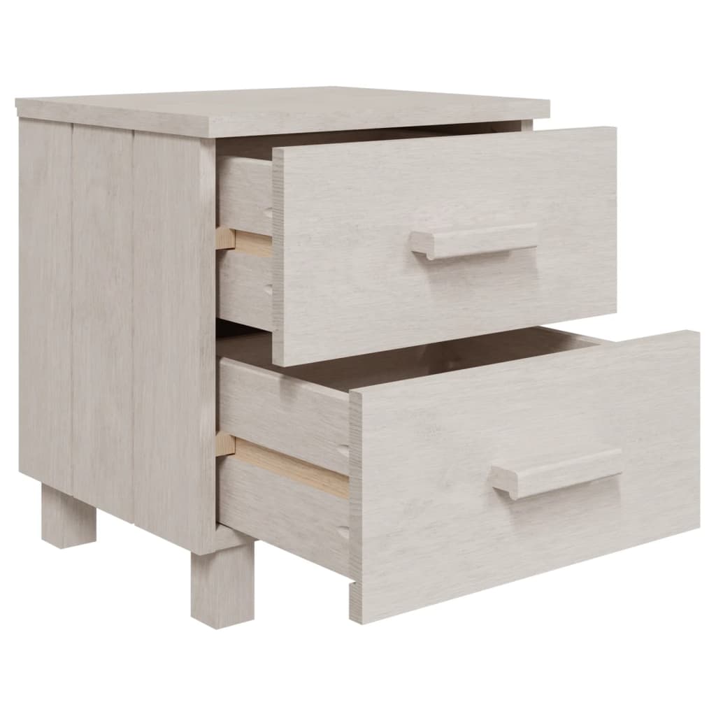 Comodino HAMAR Bianco 40x35x44,5 cm in Legno Massello di Pino - homemem39