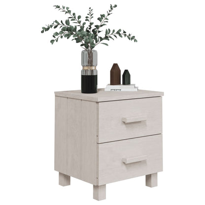 Comodino HAMAR Bianco 40x35x44,5 cm in Legno Massello di Pino - homemem39