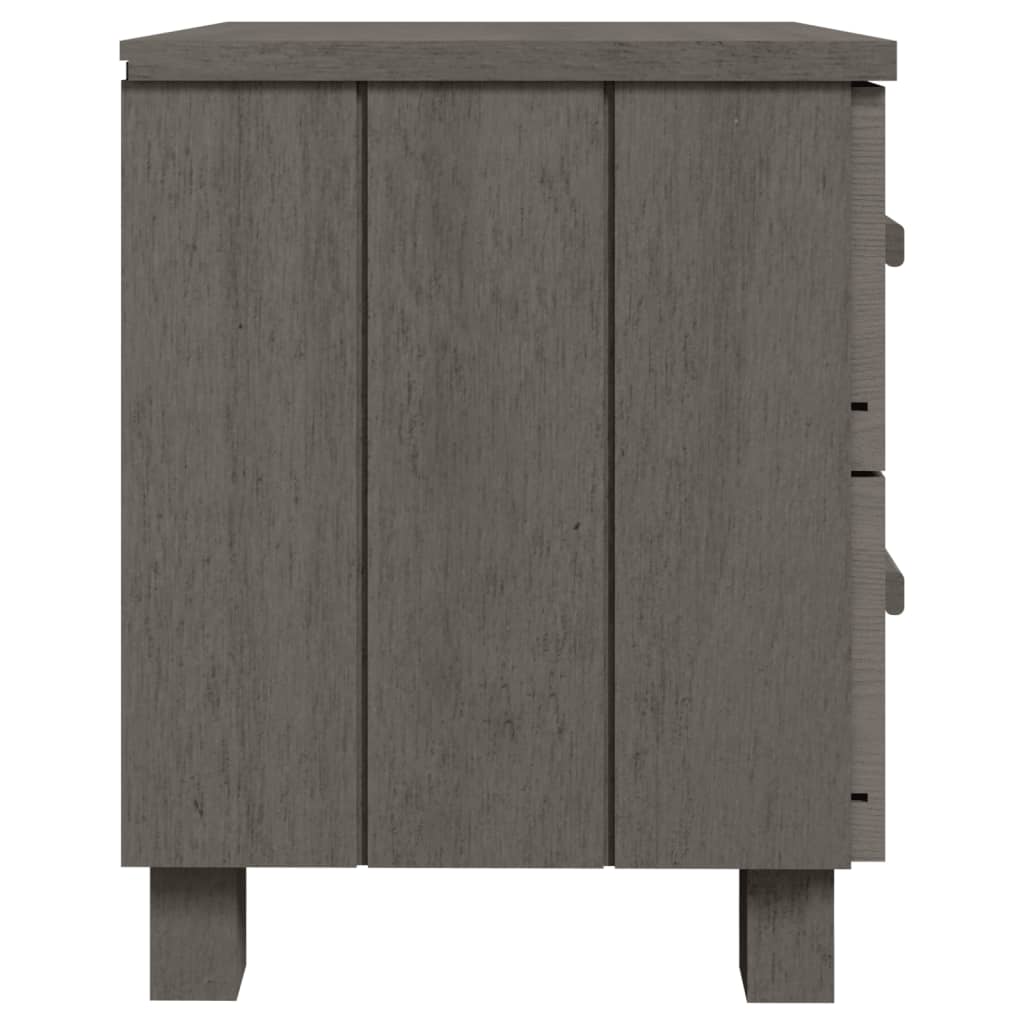 Comodino HAMAR Grigio Chiaro 40x35x44,5 cm in Legno di Pino - homemem39