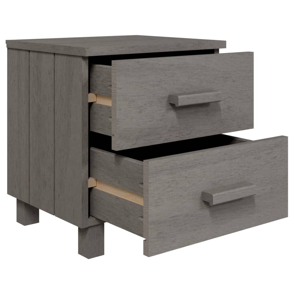 Comodino HAMAR Grigio Chiaro 40x35x44,5 cm in Legno di Pino - homemem39