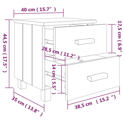 Comodino HAMAR Grigio Chiaro 40x35x44,5 cm in Legno di Pino