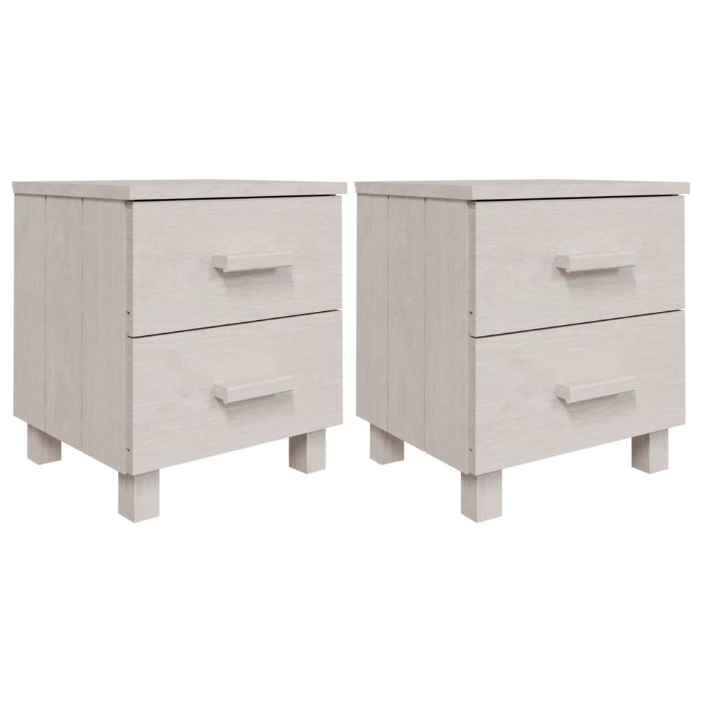 Comodini HAMAR 2 pz Bianchi 40x35x44,5 cm in Legno di Pino - homemem39