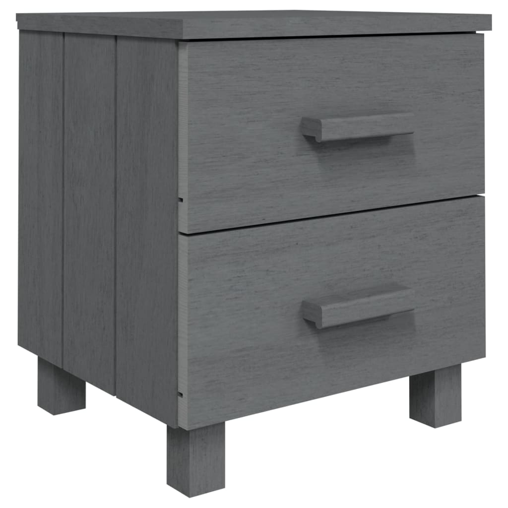 Comodini HAMAR 2 pz Grigio Scuro 40x35x44,5 cm in Legno di Pino - homemem39