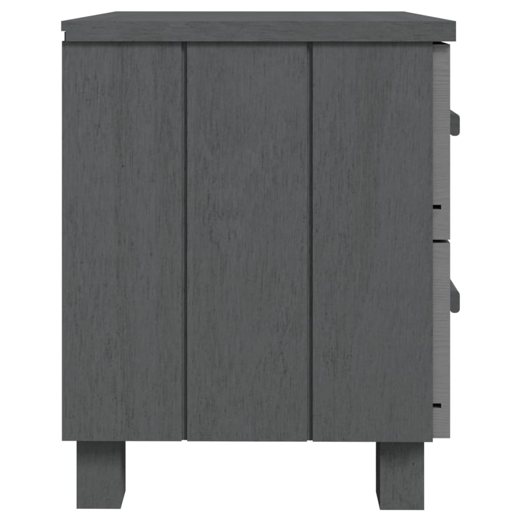 Comodini HAMAR 2 pz Grigio Scuro 40x35x44,5 cm in Legno di Pino - homemem39