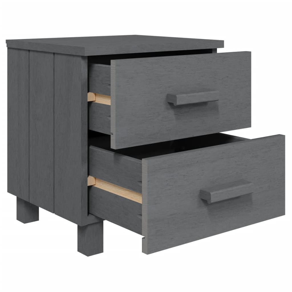 Comodini HAMAR 2 pz Grigio Scuro 40x35x44,5 cm in Legno di Pino - homemem39