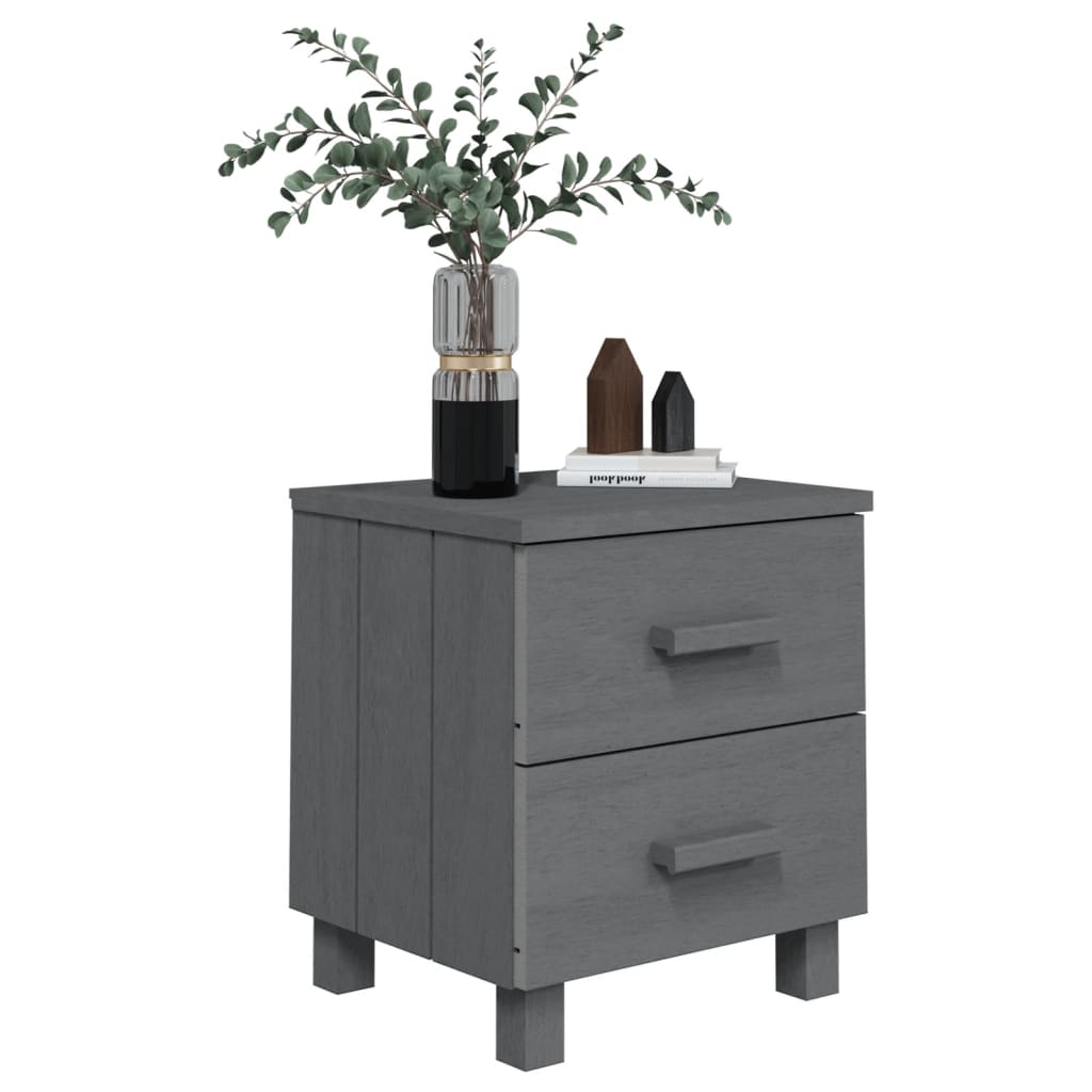 Comodini HAMAR 2 pz Grigio Scuro 40x35x44,5 cm in Legno di Pino - homemem39