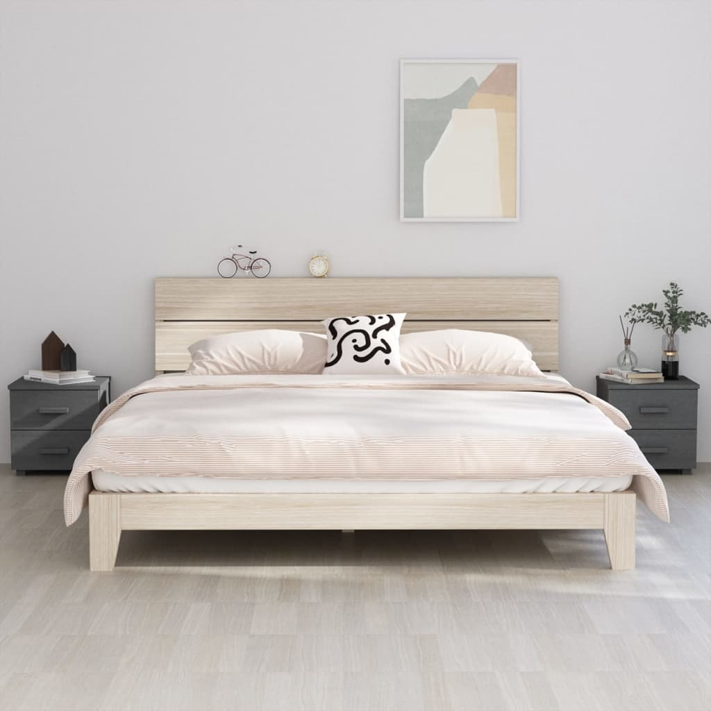 Comodini HAMAR 2 pz Grigio Scuro 40x35x44,5 cm in Legno di Pino - homemem39