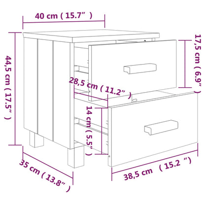 Comodini HAMAR 2 pz Grigio Chiaro 40x35x44,5 cm Legno di Pino - homemem39