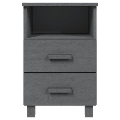Comodino HAMAR Grigio Scuro 40x35x62 cm Legno Massello di Pino | homemem39